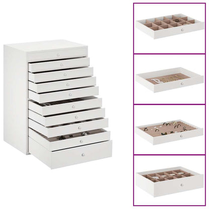 Jewellery Box 10-Layer with Watch Holders White 29x20.5x40.5 cm