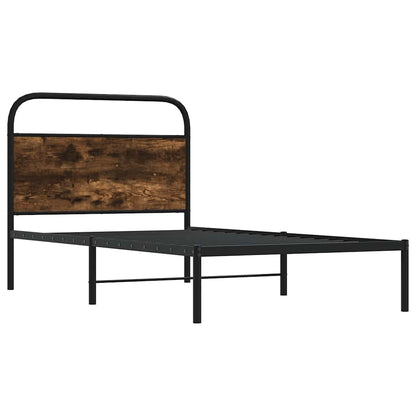 Bed Frame Without Mattress 90x190 cm Single Smoked Oak Engineered Wood