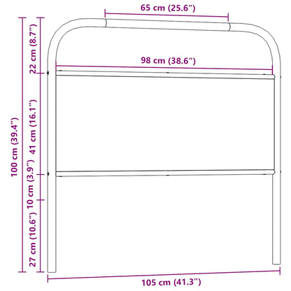Replace Headboard Smoked Oak 100 cm Steel and Engineered Wood