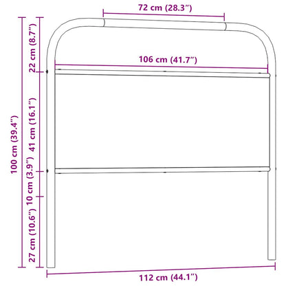 Replace Headboard Smoked Oak 107 cm Steel and Engineered Wood