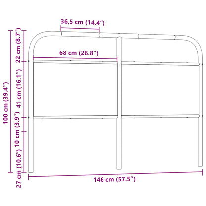 Replace Headboard Smoked Oak 140 cm Steel and Engineered Wood