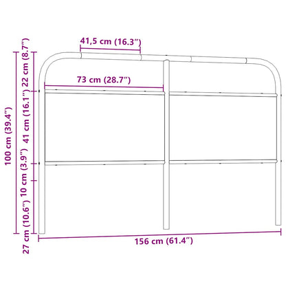 Replace Headboard Smoked Oak 150 cm Steel and Engineered Wood