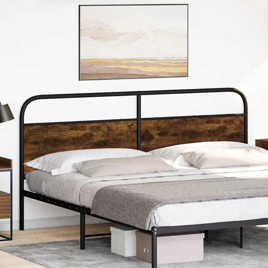 Replace Headboard Smoked Oak 200 cm Steel and Engineered Wood