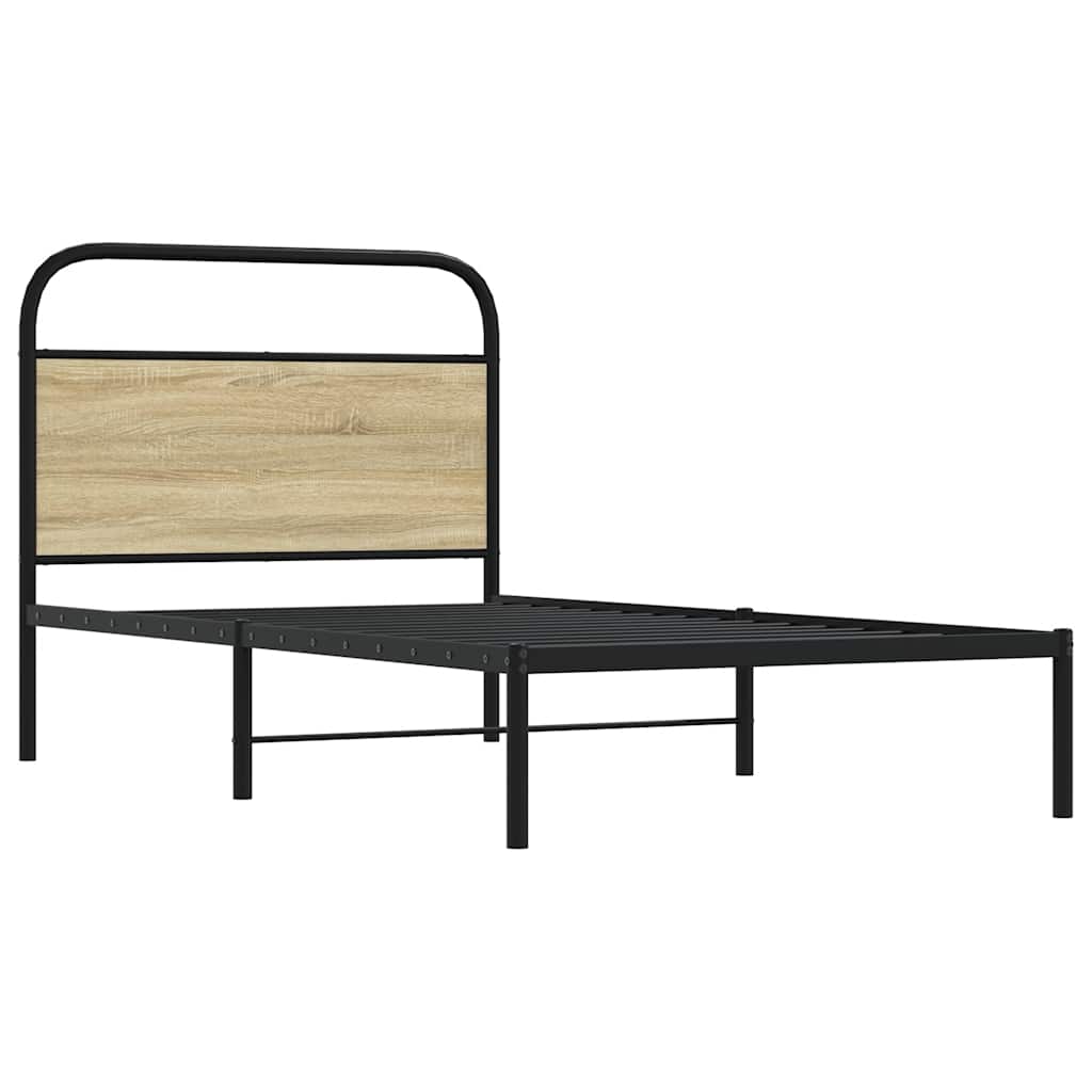 Bed Frame Without Mattress 90x200 cm Sonoma Oak Engineered Wood
