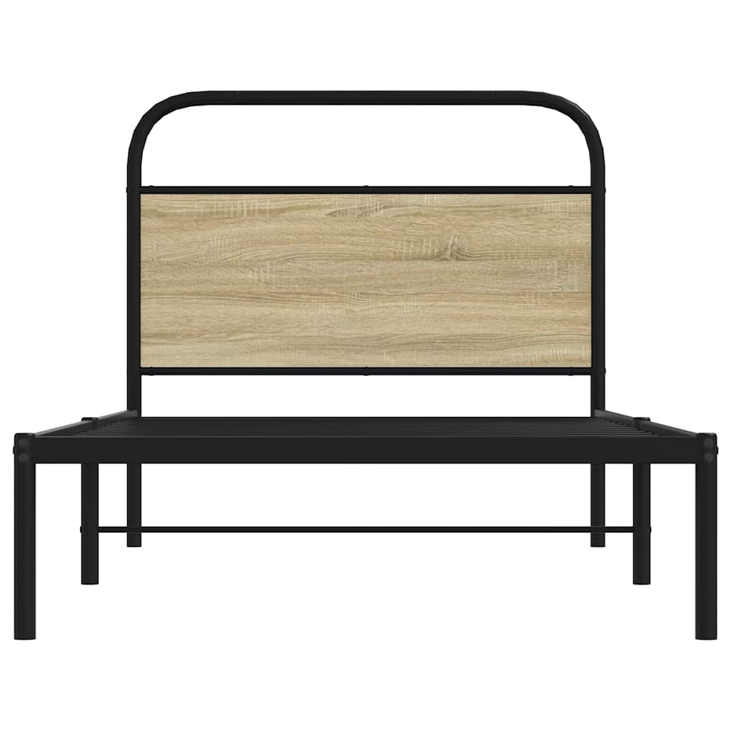 Bed Frame Without Mattress 100x200 cm Sonoma Oak Engineered Wood