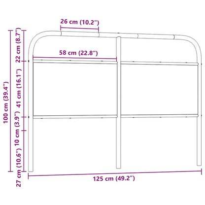 Replace Headboard Sonoma Oak 120 cm Steel and Engineered Wood