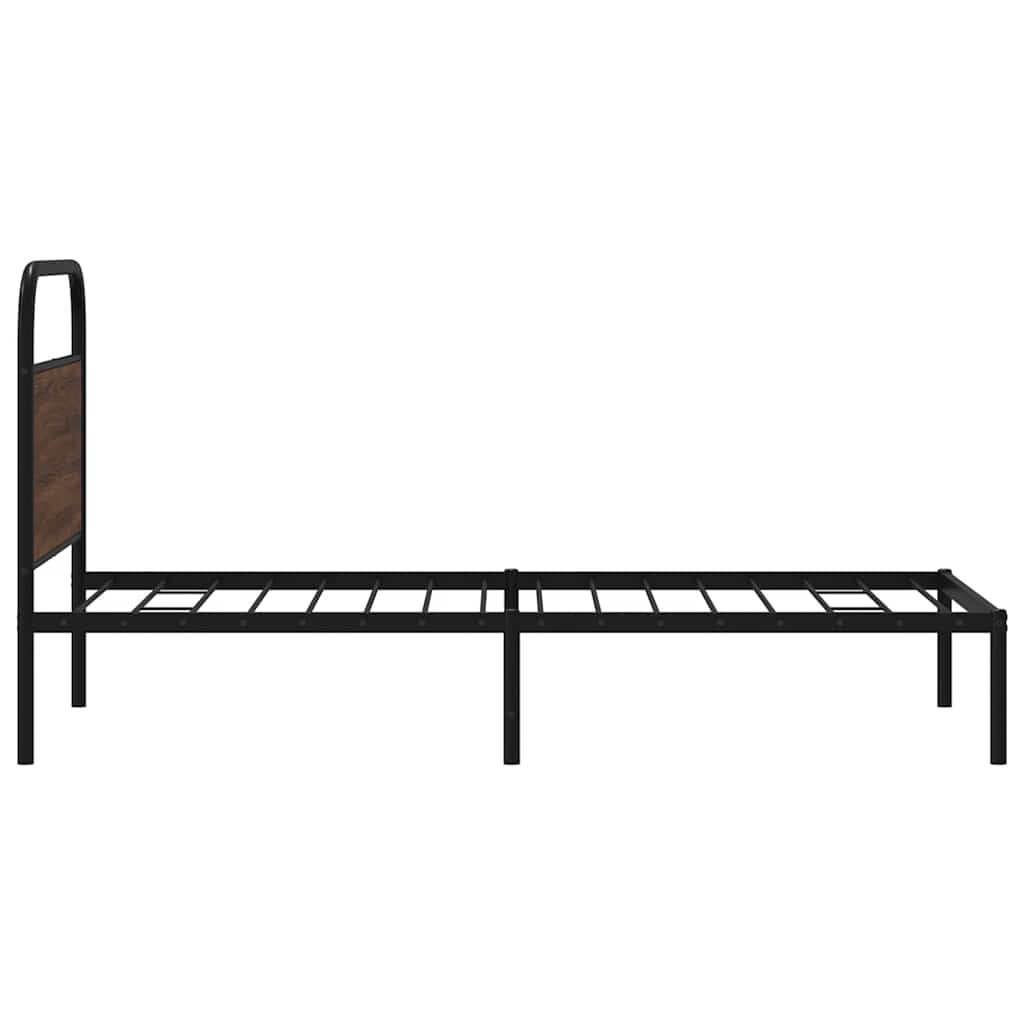 Bed Frame Without Mattress 100x200 cm Brown Oak Engineered Wood