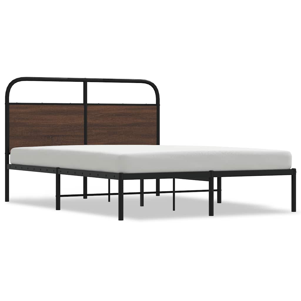 Bed Frame Without Mattress 120x200 cm Brown Oak Engineered Wood
