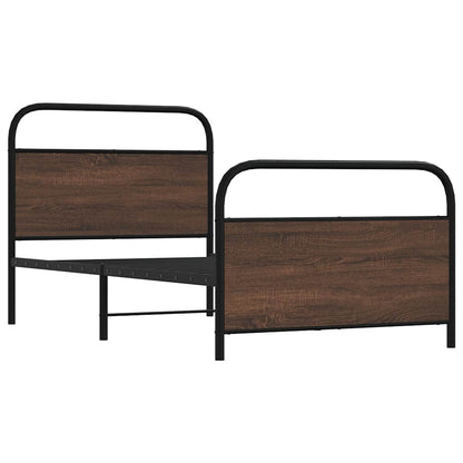 Bed Frame Without Mattress 90x200 cm Brown Oak Engineered Wood