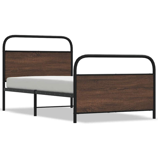 Bed Frame Without Mattress 100x200 cm Brown Oak Engineered Wood
