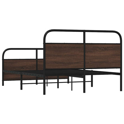 Bed Frame Without Mattress 120x200 cm Brown Oak Engineered Wood