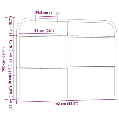 Replace Headboard Brown Oak 135 cm Steel and Engineered Wood