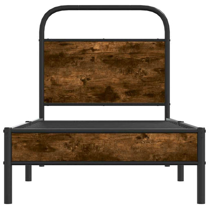 Bed Frame Without Mattress 80x200 cm Smoked Oak Engineered Wood