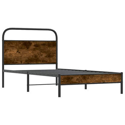 Bed Frame Without Mattress 90x190 cm Smoked Oak Engineered Wood