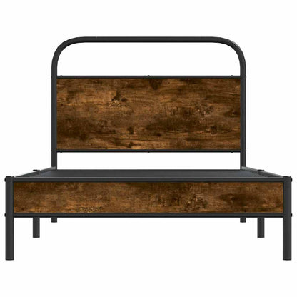 Bed Frame Without Mattress 90x200 cm Smoked Oak Engineered Wood