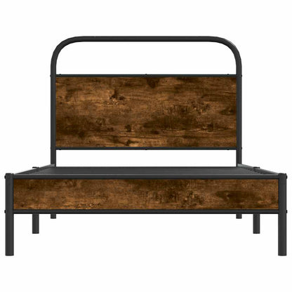 Bed Frame Without Mattress 100x200 cm Smoked Oak Engineered Wood
