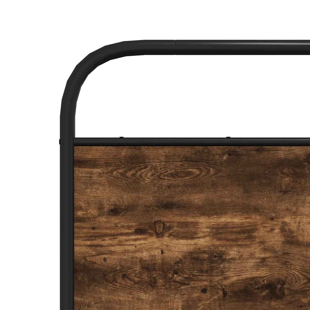 Bed Frame Without Mattress 107x203 cm Smoked Oak Engineered Wood