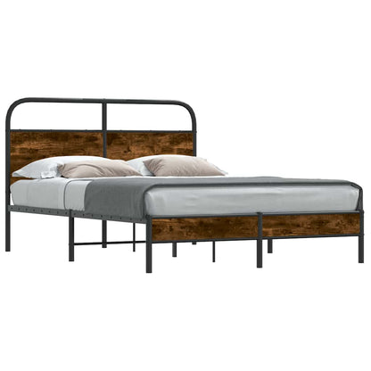 Bed Frame Without Mattress 120x190 cm Smoked Oak Engineered Wood