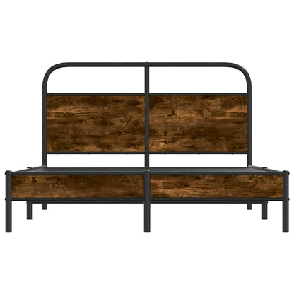 Bed Frame Without Mattress 120x190 cm Smoked Oak Engineered Wood