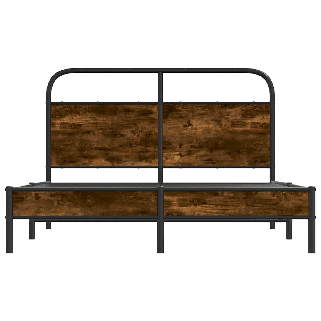 Bed Frame Without Mattress 120x200 cm Smoked Oak Engineered Wood