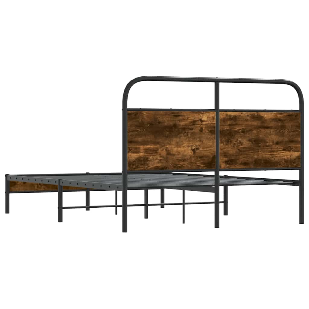 Bed Frame Without Mattress 120x200 cm Smoked Oak Engineered Wood