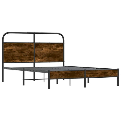 Bed Frame Without Mattress 140x200 cm Smoked Oak Engineered Wood