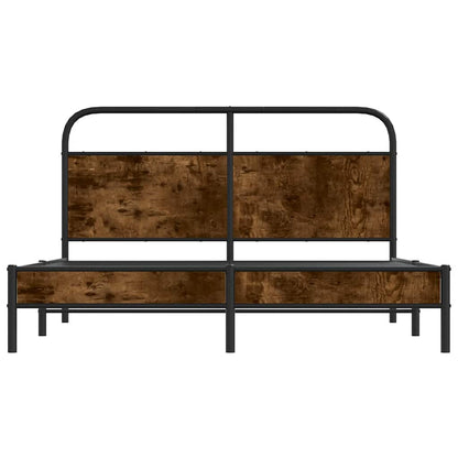 Bed Frame Without Mattress 160x200 cm Smoked Oak Engineered Wood
