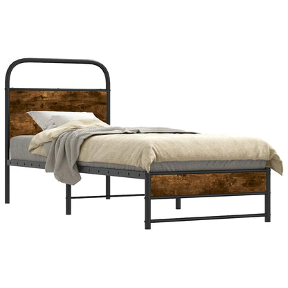 Bed Frame Without Mattress 80x200 cm Smoked Oak Engineered Wood