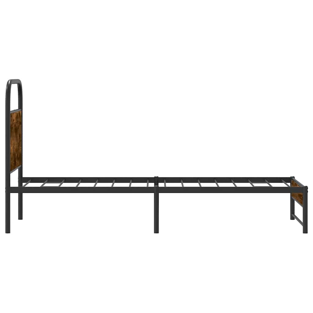 Bed Frame Without Mattress 80x200 cm Smoked Oak Engineered Wood