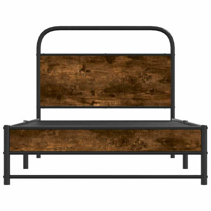 Bed Frame Without Mattress 90x190 cm Smoked Oak Engineered Wood