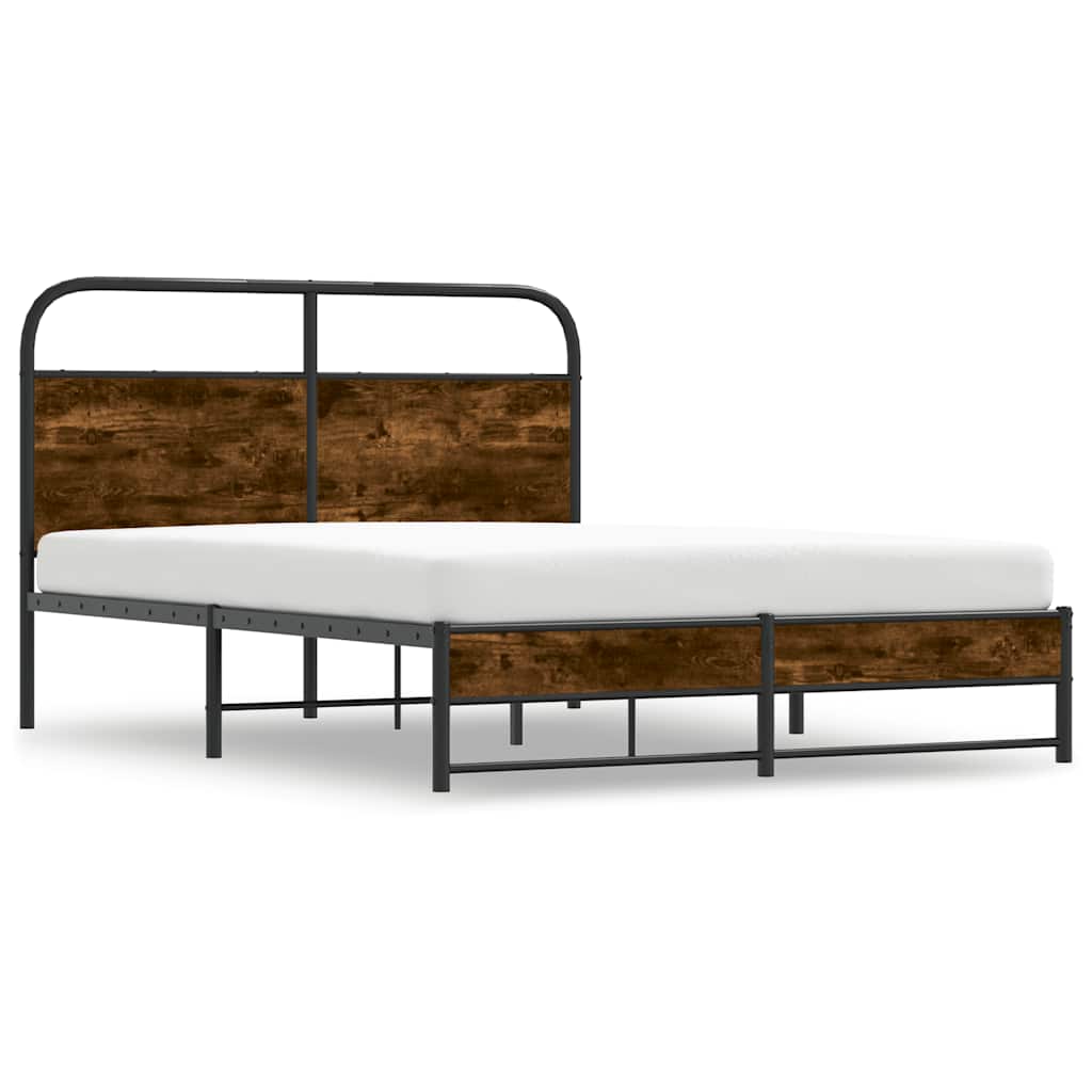 Bed Frame Without Mattress 120x190 cm Smoked Oak Engineered Wood