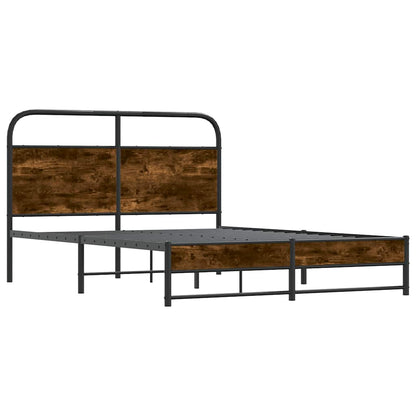Bed Frame Without Mattress 120x190 cm Smoked Oak Engineered Wood