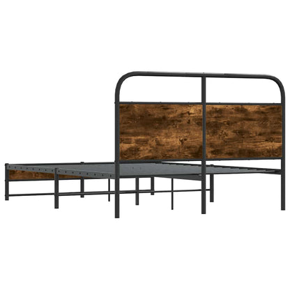Bed Frame Without Mattress 120x190 cm Smoked Oak Engineered Wood