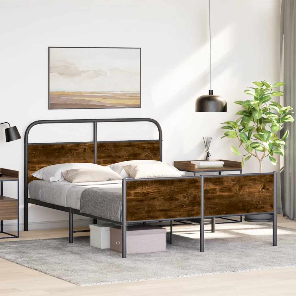Bed Frame without Mattress 120x190 cm Sonoma Oak Engineered Wood