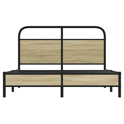 Bed Frame without Mattress 140x200 cm Sonoma Oak Engineered Wood