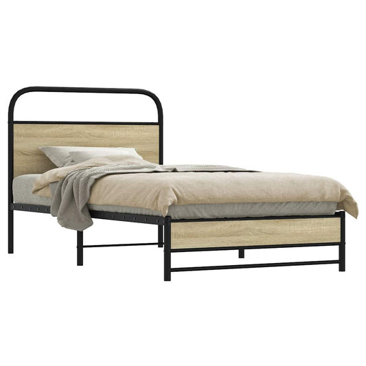 Bed Frame without Mattress 90x200 cm Sonoma Oak Engineered Wood