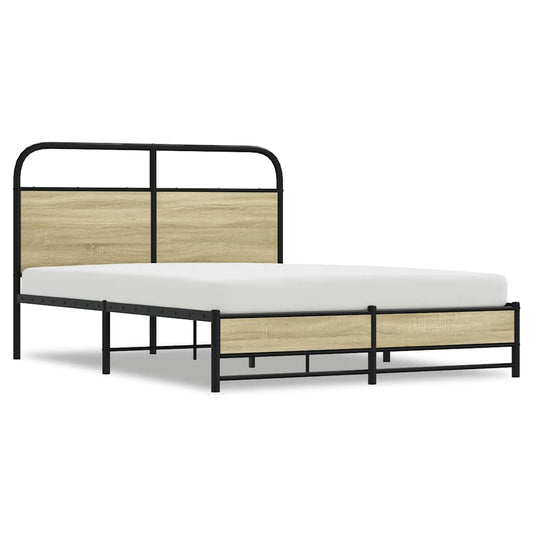 Bed Frame without Mattress 120x190 cm Small Double Sonoma Oak Engineered Wood