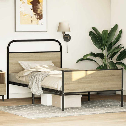 Bed Frame without Mattress 100x190 cm Sonoma Oak Engineered Wood