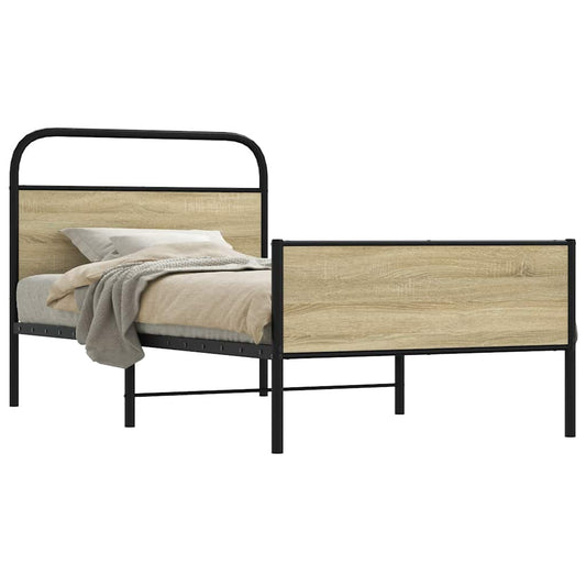 Bed Frame without Mattress 100x190 cm Sonoma Oak Engineered Wood