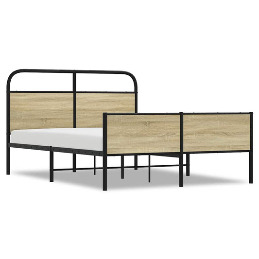 Bed Frame without Mattress 120x190 cm Sonoma Oak Engineered Wood