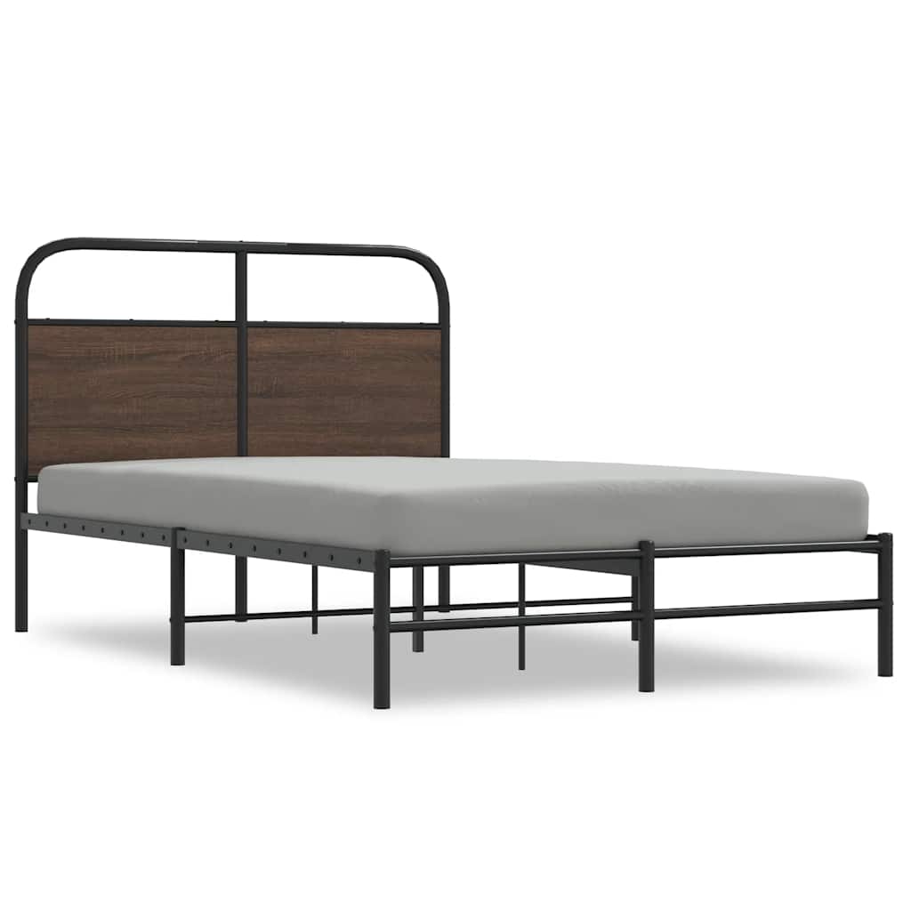Bed Frame without Mattress 120x190 cm Small Double Brown Oak Engineered Wood
