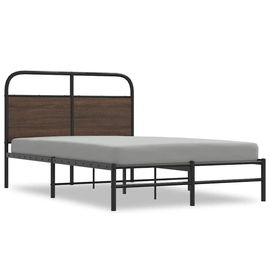Bed Frame without Mattress 120x190 cm Small Double Brown Oak Engineered Wood