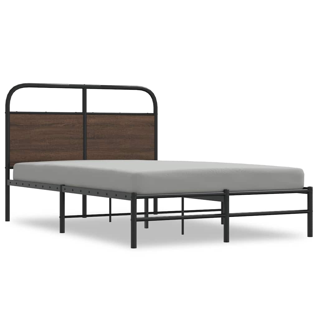 Bed Frame without Mattress 120x200 cm Brown Oak Engineered Wood