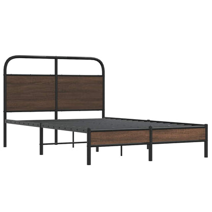 Bed Frame without Mattress 120x200 cm Brown Oak Engineered Wood