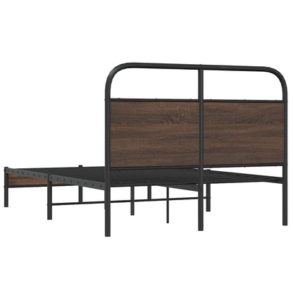 Bed Frame without Mattress 120x200 cm Brown Oak Engineered Wood