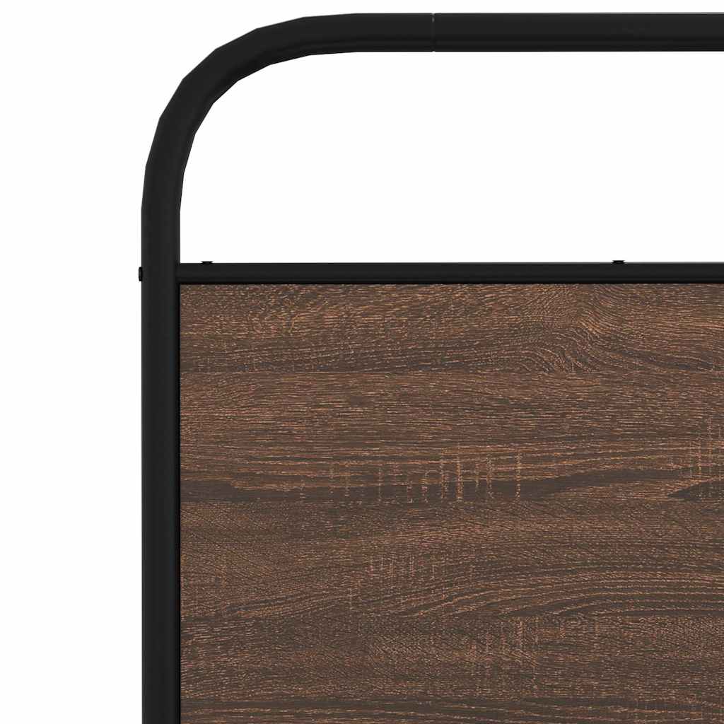 Bed Frame without Mattress 120x200 cm Brown Oak Engineered Wood