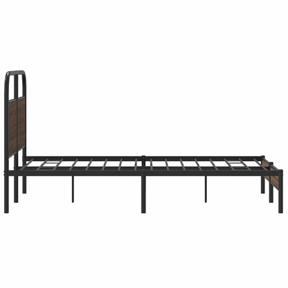 Bed Frame without Mattress 135x190 cm Double Brown Oak Engineered Wood