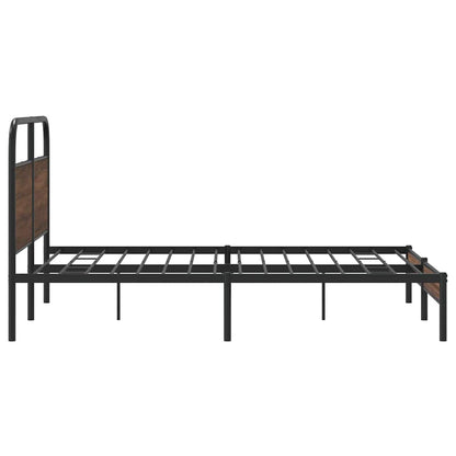 Bed Frame without Mattress 150x200 cm King Size Brown Oak Engineered Wood