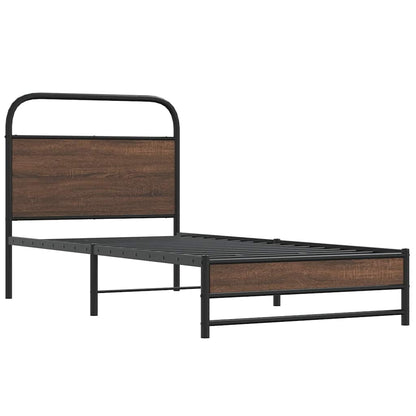 Bed Frame without Mattress 90x200 cm Brown Oak Engineered Wood