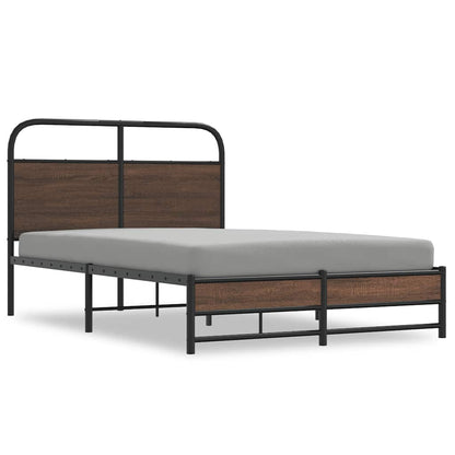 Bed Frame without Mattress 140x200 cm Brown Oak Engineered Wood
